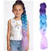 PARXITN Ombré capelli viola da intrecciare, capelli sintetici da intrecciare, 24 pollici, viola Pre Stretched Jumbo Braids Hairextension, lunghezza treccia, extension per donne, feste, cosplay