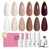 PEACECOLOR Smalto Semipermanente Unghie 10ML, Rosa Bianco Series 6 Colori Smalti Semipermanenti per Unghie Soak Off UV/LED Gel Polish per Principiante Smalto Gel Professionali Kit Manicure Regalo