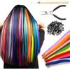 ysister Extension piume colorate, accessori per capelli da festa per ragazze, posticci lisci e lunghi, extension lisci con clip, extension lunghe per donne e ragazze, feste, festival, cosplay
