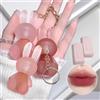 Pakivs 3PCS Matte Lip Gloss Set, Simpatico Coniglio Liquido Rossetto Velluto 2 in 1 Portachiavi Lip Stain, Tazza Antiaderente Impermeabile Lunga Durata Lip Clay