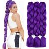 PARXITN Jumbo Braids Extension capelli intrecciati Kanekalon per intrecciare Crochet Twist Box Braids 24 pollici, 3 pezzi di capelli intrecciati Jumbo viola