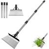 Qurxuanwe Pala da Giardino Multifunzionale con Manico 120 cm, Raschietto Diserbo in Acciaio Inox, Pala di Giardinaggio Regolabile, Strumento Pulizia di Esterno per Rimozione di Ghiaccio, Muschio, Erbacce