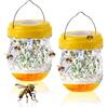 yotutun Trappola Per Vespe, 2 Pezzi Trappola Calabroni Solare, Trappola Vespe e Calabroni con Luce LED, Trappola Delle Api All'Esterno, Trappola Calabroni e Vespe per Giardino e Balcone