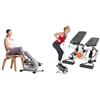 Sunny Health & Fitness Advanced Mini Home Steppers with Resistance Bands + Magnetic Under Desk Mini Exercise Cycle Bike, Dual Function Pedal Exerciser