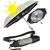 iX-brella Ombrello tascabile XXL con borsa a tracolla, Stone-black - Protezione dai raggi UV e dal calore, 114 cm, Ombrello tascabile XXL
