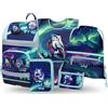 Baagl Set di 5 zaini per la scuola per ragazzi e ragazze (Zippy borsa per la scuola 1° classe, astuccio, sacca da ginnastica, grembiule, borsa per il seno), zaino per la scuola elementare, zaino