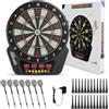 Helangel Bersaglio Elettronico Professionale con 6 Freccette con 4 Schermo LCD, Bersaglio Freccette Elettronico offre 27 Giochi e 243 Modi, Rendendolo per Amici, Famiglia, Ufficio e Feste al Pub.