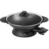 Riviera & Bar riviera&bar - Wok elettrico esperto 5L 2200W con serbatoio in ghisa di alluminio, coperchio in vetro, termostato regolabile, perfetto per 8 persone, accessori e pulizia semplice, QWK460