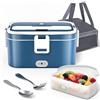 AOKBON Scaldavivande Elettrico Portatile 100W 1.8L Lunch Box Termico 3 in 1(12V/24V/240V) per Auto Camion e Ufficio, Porta Pranzo Riscaldabile in Acciaio Inox con Borsa Forchetta e Cucchiaio