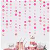 pinkblume 46Ft Oro Rosa Rosa Brillante a Piselli Carta Ghirlanda Banner Decorazione per Festa Nudo Rosa Rosa Chiaro Cerchio Punti Streamer Da Appendere per Ragazza Compleanno Battesimo Matrimonio Tè Ottobre