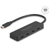DELOCK USB 10Gbps USB-C Hub mit 4x USB-C Buchse schwarz