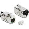 DeLOCK 86610, piatto, acciaio inossidabile, RJ-45, LSA, femmina, femmina