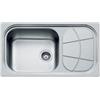 Foster PRONTA CONSEGNA - SPEDIZIONE IMMEDIATA Foster 1561 202 Lavello da Incasso 1 Vasca con gocciolatoio a Destra 86 x 50 cm Sopratop Serie Big Bowl Acciaio Inox 1561202