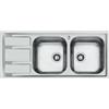 Foster PRONTA CONSEGNA - SPEDIZIONE IMMEDIATA Foster 1972 061 Lavello da Incasso 2 Vasche con gocciolatoio a Sinistra 116 x 50 cm Sopratop Serie FM Acciaio Inox 1972061