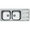 Foster PRONTA CONSEGNA - SPEDIZIONE IMMEDIATA Foster 1972 062 Lavello da Incasso 2 Vasche con gocciolatoio a Destra 116 x 50 cm Sopratop Serie FM Acciaio Inox 1972062