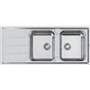 Foster 5812 061 Lavello da Incasso 2 Vasche con gocciolatoio a Sinistra 116 x 50 cm Sopratop Serie Elettra Acciaio Inox 5812061