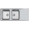 Foster 5812 062 Lavello da Incasso 2 Vasche con gocciolatoio a Destra 116 x 50 cm Sopratop Serie Elettra Acciaio Inox 5812062