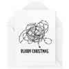 Tongue in Peach Divertente biglietto di Natale - Bloody Christmas Tangled Lights - Scherzi per Natale - Biglietto di auguri di Natale - Secret Santa Work Banter Novità - CBH20