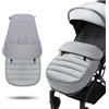 POMFAEE Sacco Passeggino Universale， Coprigambe Termico Universale per Passeggino，Fodera in Caldo Pile，Sacco Passeggino Universale Doppia Cerniera, grey