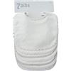 SHINNINGSTAR Bavaglini assorbenti a doppio strato, per bebè, in cotone (7 pezzi) (white-waterproof)