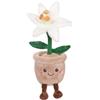 GIPSY TOYS - Mimi Flowers - Peluche Fiore Giglio con Vaso Tortora - 24 cm - Idea Regalo Bambini e Adulti - Peluche Kawaii - Morbido e Lavabile - Peluche Fiore Positivo