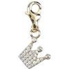 Depesche 11785-074 Charms Express Yourself - Ciondolo per collane e bracciali, Corona, Placcato Oro, Come Piccolo Regalo