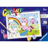 Ravensburger CreArt: Unicorni con arcobaleno - Dipingere con i Numeri per Bambini 7+ Anni, Kit Pittura con Tavole, Cornice, Pennello e Colori Inclusi, 14 x 19 cm, Idee Regalo
