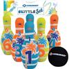 Schildkröt Funsports Set da Bowling in Neoprene, 6 Coni (21,5 cm), 1 Palla (Ø9 cm), in una Tasca a Rete con Cerniera, 970149