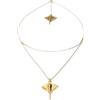 UNO de 50 | Collana a doppia catena corta | a forma di mantarraya | Placcato in oro 18k | Gioiello artigianale | Made in Italy