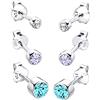 Elli Orecchino Donna Set Semplice Spina con Cristalli Swarovski in Argento Sterling 925