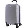 AMICHI - Valigia per cabina rigida 55 x 40 x 20 | bagaglio a mano leggero a 4 ruote 360 º | compatibile con Ryanair, EasyJet e Plus | ideale per week-end, affari o voli brevi, grigio, S, Valloise