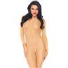 Leg Avenue, Bodystocking Velato a Maniche Lunghe da Donna, Taglia Unica, Nudo