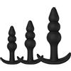 BeHorny Set di tappi in silicone di alta qualità, colore: nero