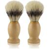 PARENCE.- Set di 2 pennelli da barba da uomo - Manico ergonomico in legno | Accessori per barba e schiuma da barba | 2 camere da letto
