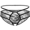 Daring Intimates - Mutandine Bikini Crotchless Jade, Nero, Taglia S/M
