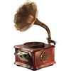 Eikosch Giradischi nero retrò, giradischi con Bluetooth, fonografo e riproduzione CD, radio FM, funzionamento tramite telecomando (vs-1722 cd)