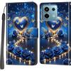 Haninsuze Cover per Xiaomi Redmi Note 13 Pro 5G, Custodia Interno TPU Antiurto Portafoglio con Disegni [schede Fessura] [Supporto Stand] Cover Libro in PU Pelle (cuore blu)