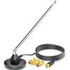 deleyCON Antenna Radio DAB+/FM per Impianti Stereo - Antenna Digitale con Base Magnetica e Cavo da 3,0m per 75 Ohm - per Tuner DAB/FM, Amplificatori Stereo, Ricevitori av e Sistemi Hi‑Fi