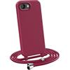MyGadget Cover con Cordino per iPhone 16E - Custodia con Corda - Case Opaca Antiurto | Bumper con Laccio | Tracolla - Practical Stylish - Bordeaux