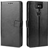 generale compatibile per Asus Zenfone 6 ZS630KL / 6z / Zenfone 6 2019 (6.4) Custodia COVER case FLIP LIBRO stand GEL silicone morbida TPU eco pelle PORTAFOGLIO simil pelle MAGNETICA porta carte Nero