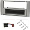 tomzz Audio 2415-037 Set di cornici radio compatibili con Ford Focus 2 Fiesta C-Max S-Max Galaxy Mondeo Kuga Transit argento con adattatore Quadlock Staffa di rilascio ISO