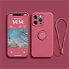 Ykerey Custodia per iPhone 13 mini con 360° Regolabile Anello Supporto Cover Ultra Sottile TPU Antiurto Silicone Protettiva Cover con Laccio per iPhone 13 mini, Rosso Camelia
