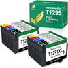 Denvoer T1295 Cartucce Compatibili per Epson T1291 T1292 T1293 T1294 Ricambio per Epson WF 3520 WF7515 Stylus Office BX305FW WF7515 Stylus SX235W SX525WD SX420W SX440W (4Nero 2Ciano 2Magenta 2Giallo)
