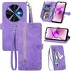 MOJIA Custodia Portafoglio per Oukitel C5, Pelle PU Flip Cover per Telefono con Guscio Interno in TPU, Multifunzione Porta Carte con Cinturino Polso. Viola