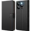 HOOMIL Cover per iPhone 14 Pro Max, Custodia in Pelle Premium, Supporta Ricarica Wireless - Nero