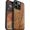 Carveit Custodia Compatibile con MagSafe per iPhone 15 Pro Case, Legno Cover avec Magnetico per Apple 15 Pro Custodia Paraurti Robusto TPU (Noce-Bussola vichinga)