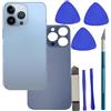LiXiongBao Vetro di ricambio posteriore per iPhone 13 Pro Back Glass con adesivo preinstallato vetro di ricambio + kit di attrezzi di riparazione (blu)