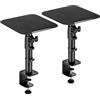 Drall Supporti da Tavolo per Casse Universale,Supporto Altoparlanti Nero per Home Cinema, PC e Studio, Inclinabile +/-15°, Carico fino a 15 kg, Set da 2, Nero Modello: BH7BA