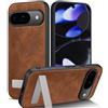 X-level Cover per Google Pixel 9 / Pixel 9 Pro, Custodia per telefono in pelle PU compatibile con MagSafe, custodia magnetica posteriore sottile protettiva antiurto Custodia in pelle nobile - Marrone
