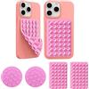TTPSRY 4 Pezzi Ventosa per Telefono in Silicone Supporto Antiscivolo per Cellulare Ventosa Auto Compatibile con Custodie iPhone e Android Supporto Hands Free per Selfie e Video (Rosa)